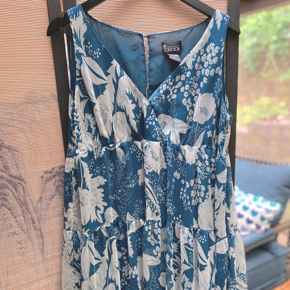 Tiered chiffon floral midi dress